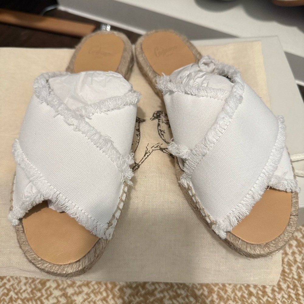 Espadrille slide’s with white cloth